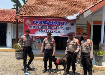 Jamin Keamanan Pemilu 2024, Sat Samapta Polres Kendal Kerahkan Anjing Pelacak dan Metal Detector