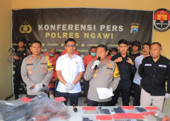 Beraksi di 100 TKP, Polres Ngawi Tangkap Dua Pelaku Pencurian Mesin Dinamo Sumur dan Sepeda Motor yang Resahkan Petani