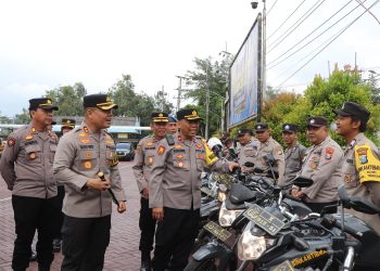 Dukung Operasi Mantap Brata 2023-2024, Polres Trenggalek Gelar Apel Ranmor Dinas