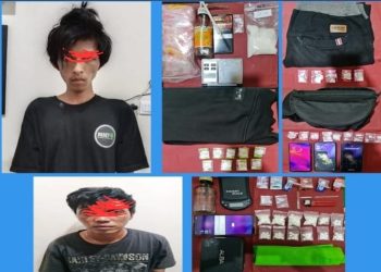 Polres Kediri Kota Gulung Dua Orang Pengedar Pil Dobel L dan Sabu, 87,88 gram Sabu berhasil di Amankan