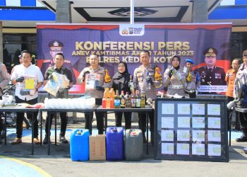 Polres Kediri Kota Gelar Rilis Akhir Tahun 2023 Jumlah Gangguan Kamtibmas Menurun
