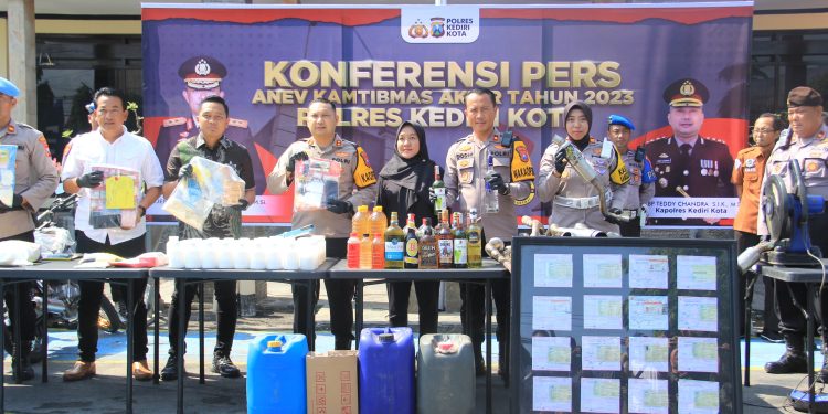 Polres Kediri Kota Gelar Rilis Akhir Tahun 2023 Jumlah Gangguan Kamtibmas Menurun