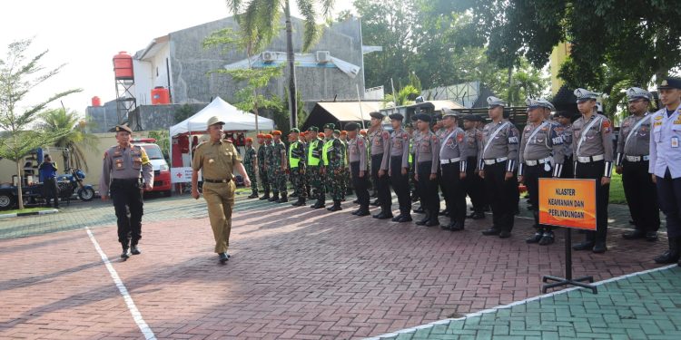 Siaga Potensi Bencana, Polres  Magetan Bersinergi Lakukan Apel Gelar Pasukan