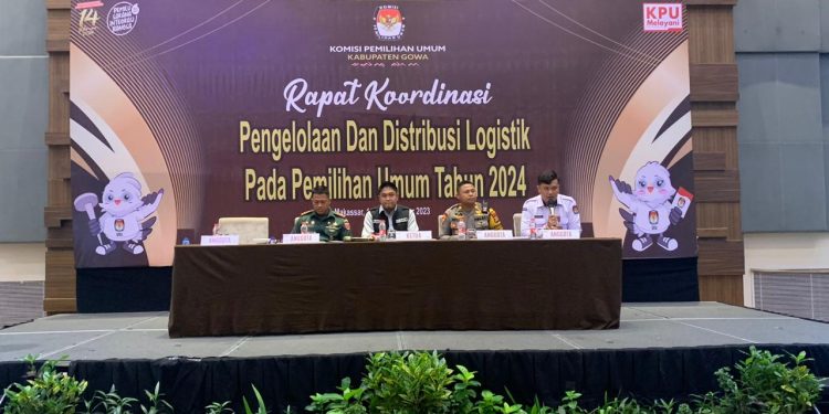 Kabag Ops Polres Gowa Menghadiri Rapat Koordinasi Pengelolaan Distribusi Logistik Pemilu 2024
