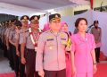 Barisan Pedang Pora Iringi Wisuda Purna Bakti 38 Anggota Polri dan ASN Polres Nganjuk