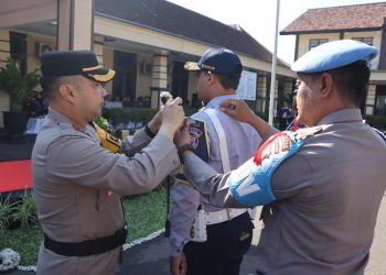Kapolres Kediri Kota Pimpin Langsung Apel Gelar Pasukan Operasi Lilin Semeru 2023