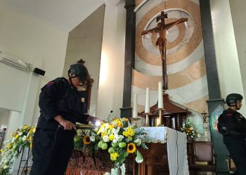 Polres Kediri Kota Libatkan Unit Jibom Sterilisasi Gereja Menjelang Ibadah Natal