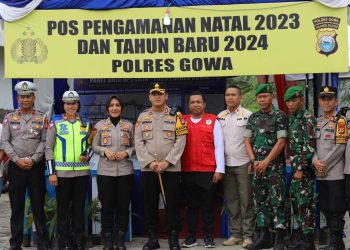 Kapolres Gowa Bersama PJU Cek Pos Pengamanan Operasi Lilin-2023