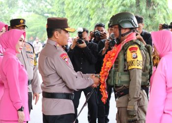 Polda Sulsel Gelar Upacara kenaikan Pangkat 1,551 Personel Dan Penyambutan Personil Brimob BKO Papua
