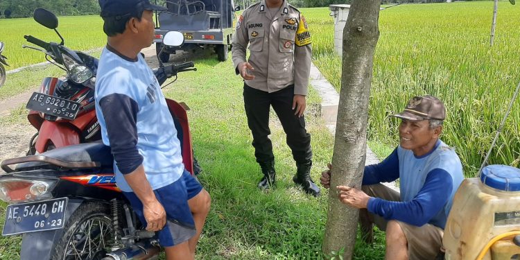 Tingkatkan Kinerja, Polisi Wirotani Ngawi Sapa Petani di Kwadungan