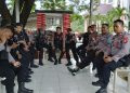 Anggot Polres Gowa Pam Kunjungan Kerja Kepala badan BNPT di Kampus II UIN Alauddin.