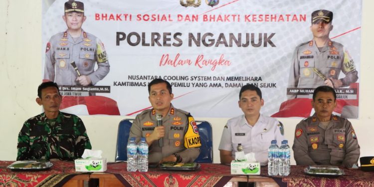Polres Nganjuk Gencarkan Program NCS Melalui Baksos dan Pengobatan Gratis bagi Warga Desa Ngepung
