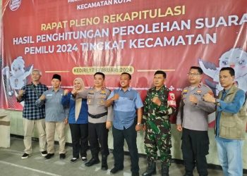 Polres Kediri Kota Jaga Ketat Rekapitulasi Hasil Perolehan Suara Pemilu 2024 di PPK