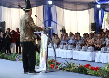 Kapolres Gowa Hadiri Peresmian Fasad dan Gedung UPT Balai/Loka Monitoring Spektrum Frekuensi Radio Kominfo.
