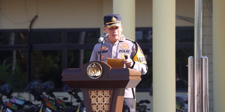 Apel Gelar Pasukan Polres Nganjuk  dan Kodim 0810/Nganjuk Dalam Rangka Bulan Bakti TNI –Polri Tahun 2024