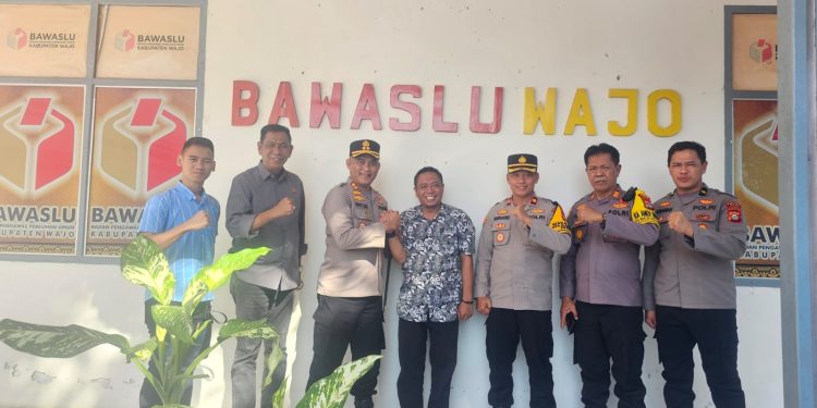 Kapolres AKBP Fatchur Silaturahmi ke KPU dan Bawaslu Wajo, Koordinasi Pemilu 2024