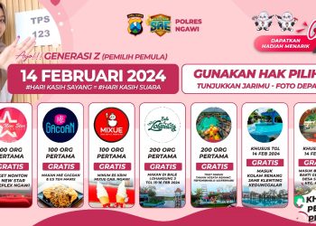Ikut Nyoblos Pemilu, Generasi Z Dapat Banyak Hadiah Menarik dari Kapolres Ngawi