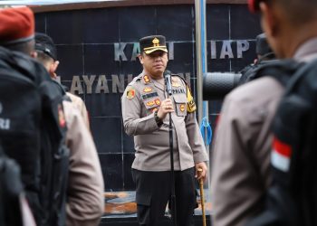 Kapolres Gowa Pimpin Apel Penerimaan BKO Polda Sulsel untuk Pengamanan TPS Pemilu 2024