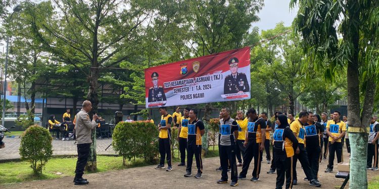 Jaga Kebugaran, Polres Ngawi Adakan Test Kesamaptaan Jasmani