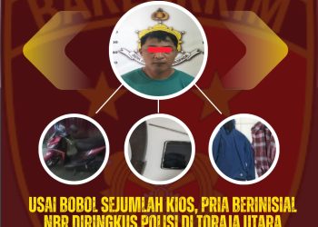 *Usai Bobol Sejumlah Kios, Pria Berinisial NBR Diringkus Polisi di Toraja Utara*