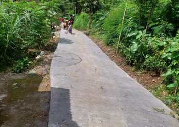Pembangunan Rabat Jalan Desa Nglurup kecamatan Sendang Berjalan Lancar dan Kondusif