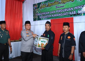 Pelihara Harmonisasi, Polres Ngawi Buka Puasa Bersama Perguruan Pencak Silat di Karangjati