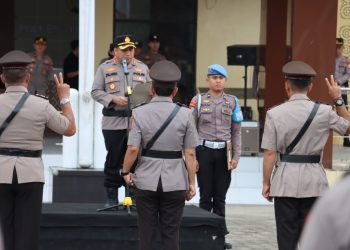 Kapolres Pimpin Upacara Sertijab dan Pelantikan Wakapolres Serta Beberapa Pejabat Lain Lingkup Polres Toraja Utara