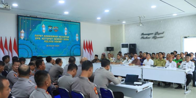 Jelang Lebaran 1445 H/2024 M, Polres Ngawi  Gelar Rakor Bersama Lintas Sektoral