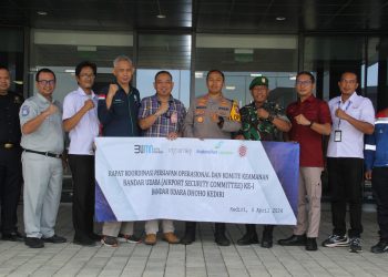 Kapolres Kediri Kota Bersama GM Angkasa Pura l Bandara Dhoho Kediri Pimpin Rakor Komite Keamanan Bandara