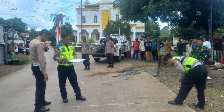 Satlantas Polres Gowa Lakukan Olah TKP Kecelakaan Maut di Dusun Gangang Baku Desa Tanah Karaeng