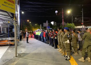 Jaga Kamtibmas, Polres Ngawi Lakukan Pengamanan Nobar Sepak Bola Timnas Indonesia VS Korea Selatan