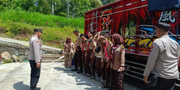 Pantau Giat Pramuka di Jogorogo, Polisi Ngawi Berikan Pesan Ini
