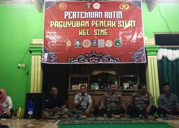 Jaga Kerukunan di Ngawi, Polsek Sine Hadiri Pertemuan Antar Perguruan Silat