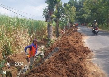 Pelebaran Jalan Pucangan hingga Pagerwojo Telah Dimulai, Pekerja Libatkan Masyarakat Setempat