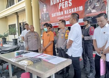 Polres Nganjuk Tangkap Pelaku  Pencuri Pompa Air Pertanian yang Beraksi di 8 TKP