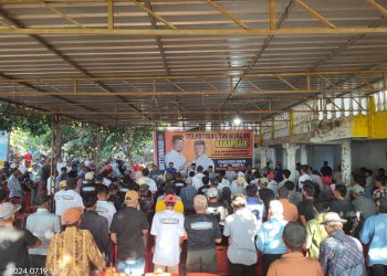 Ratusan Pendukung  Pasangan Calon Bupati Dan Wakil Bupati Hadiri Pelantikan  Tim Korcam Di Posko Pemenangan Di Bangkala Barat,  Jeneponto