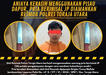 Aniaya Kekasih Menggunakan Pisau Dapur, Pria Berinisal JP Diamankan Resmob Polres Toraja Utara