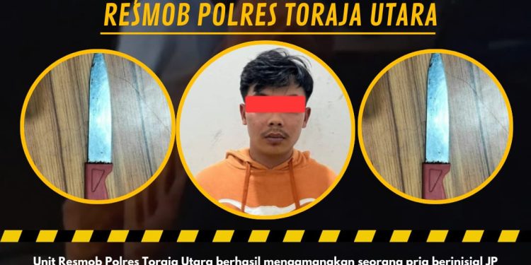 Aniaya Kekasih Menggunakan Pisau Dapur, Pria Berinisal JP Diamankan Resmob Polres Toraja Utara
