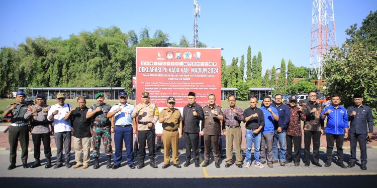 Polres Madiun Mantapkan Kesiapan Pilkada dengan Apel Gelar Pasukan dan Deklarasi Damai