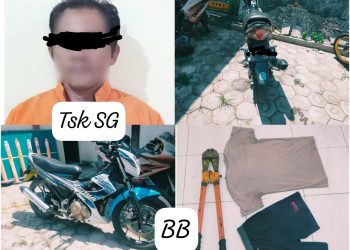 Polres Nganjuk amankan Pelaku Pencurian Besi Beton  Milik  PT Ometraco Arya Samanta