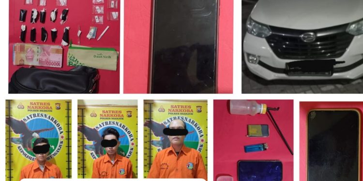 Satreskoba Polres Nganjuk Berhasil Tangkap 3 Orang Terduga Kurir Sabu