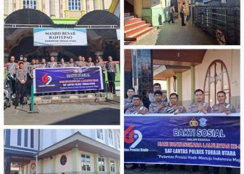 Jelang HUT Lalu Lintas Bhayangkara ke-69, Sat Lantas Polres Toraja Utara Gelar Bakti Sosial Religi