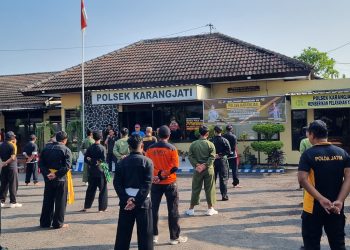 Jaga Kamtibmas Ngawi, Polsek Karangjati Olahraga Bersama Paguyuban Pencak Silat