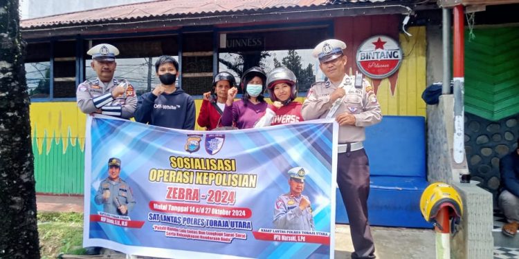 Gelar Ops Zebra Pallawa 2024, Sat Lantas Polres Toraja Utara Berikan Sosialisasi di Wilayah Kecamatan Kesu