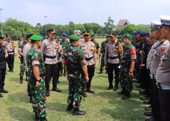 Polres Ngawi Mengikuti Apel Gelar Pasukan Pengamanan VVIP Wakil Presiden RI