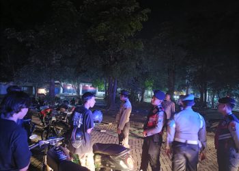 Polres Nganjuk Gelar Patroli Skala Besar, Antisipasi Kejahatan Jalanan di Akhir Pekan