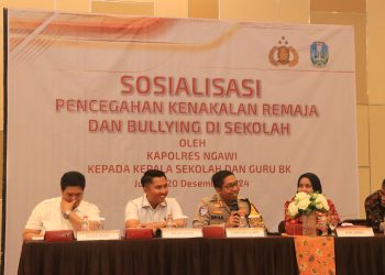 Cegah Kenakalan Remaja dan Bullying di Ngawi, Polres Beri Sosialisasi pada Kepala Sekolah dan Guru BK