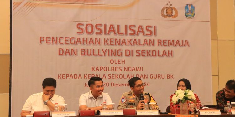 Cegah Kenakalan Remaja dan Bullying di Ngawi, Polres Beri Sosialisasi pada Kepala Sekolah dan Guru BK