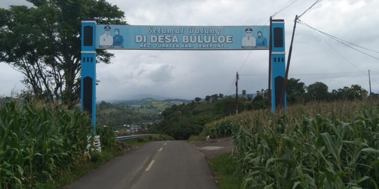 Kades Bululoe Bangun Pintu Gerbang Batas Desa