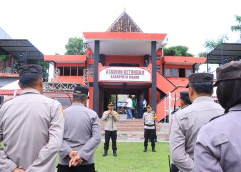 Kapolres Ngawi Pimpin Langsung Pengamanan Pertandingan Liga 4 Kapal Api